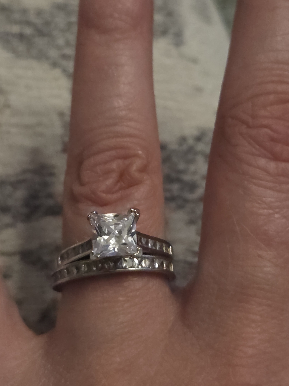 2 Carat Moissanite Engagement And Wedding Band Set, PT 950, Platinum